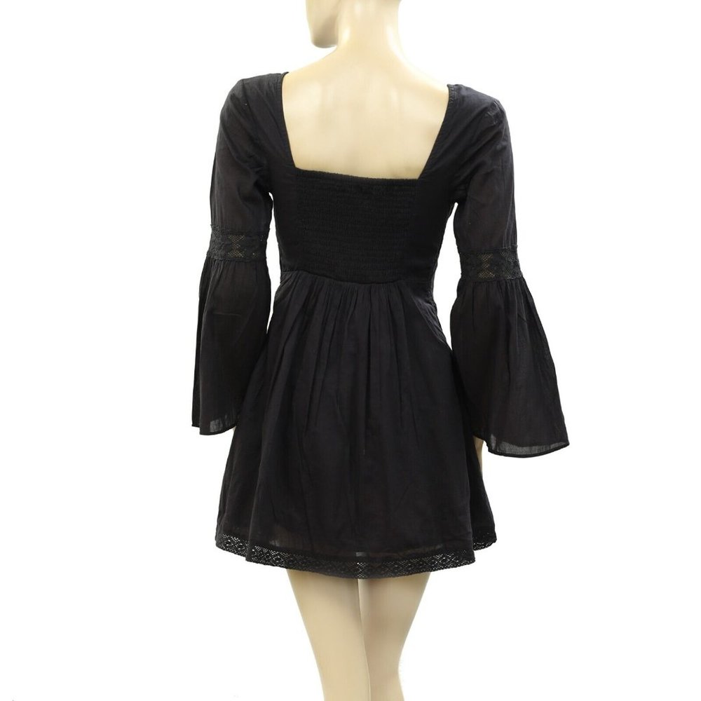 Urban Outfitters UO Carrie Corset Flute Sleeve Mini Dress Buttondown XS - Picture 7 of 8